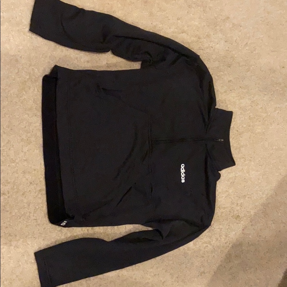 Black and white cropped adidas hoodie